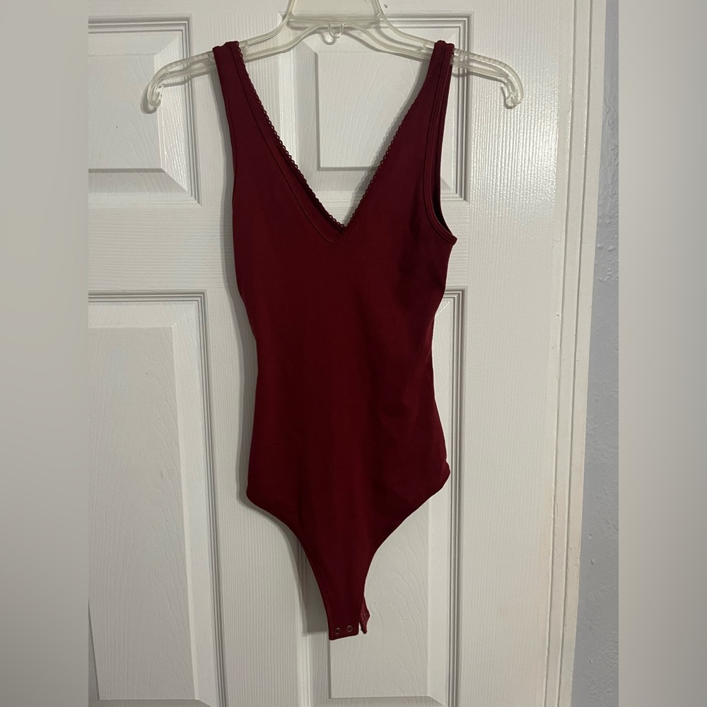 Abercrombie and Fitch - Cranberry Red bodysuit. Size small. Like new.